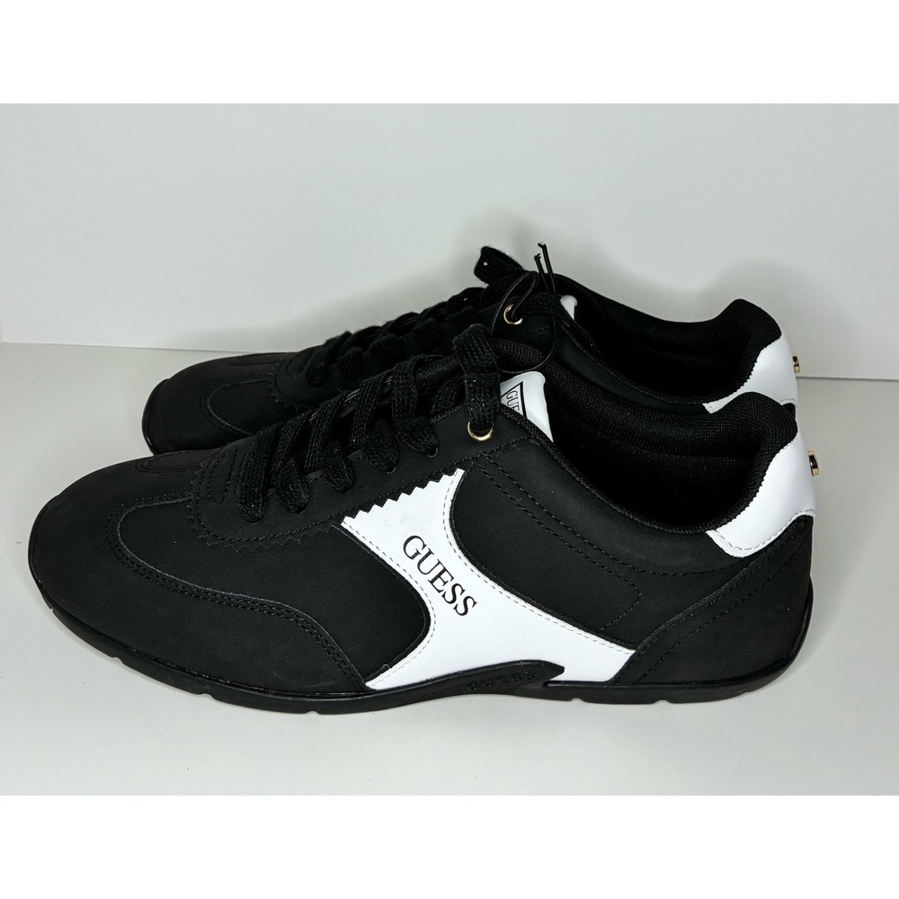 Guess Los Angeles Mens Black White Low Top Sneakers Size 9M GMLANSEN2